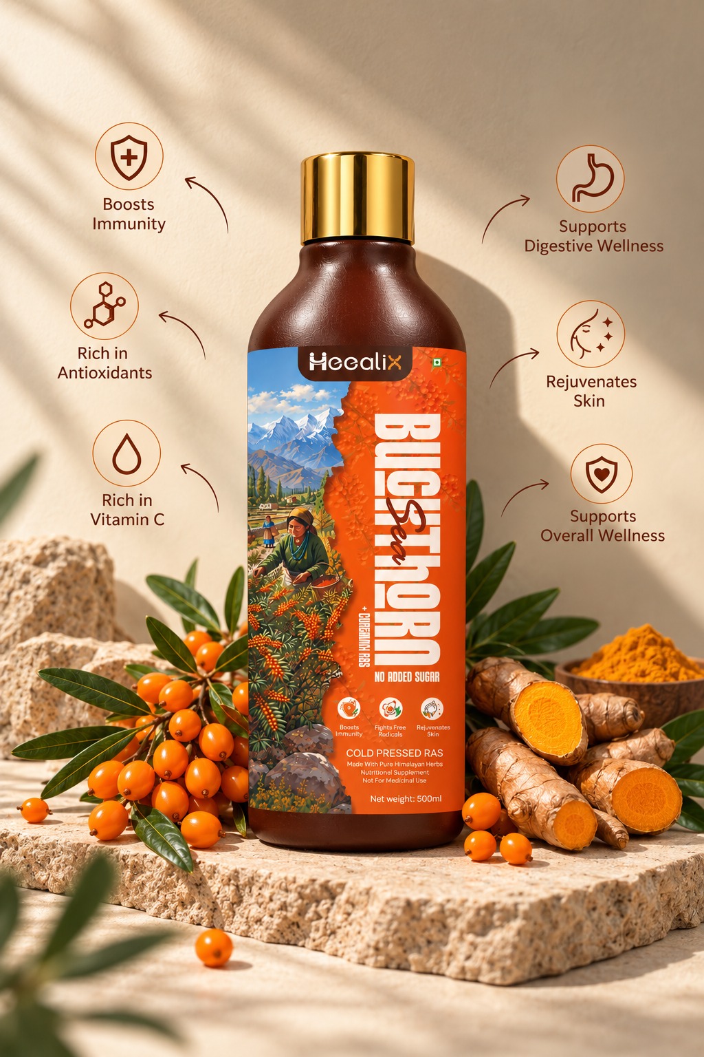 Sea Buckthorn Ras + Curcumin Extract product image by Heealix